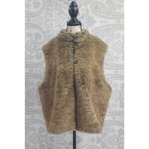 Preston & York women's brown faux fur Vest Size 2XL Mob Wife Bohemian Luxe